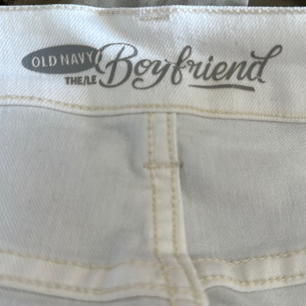 Old Navy: White “The Boyfriend” Jeans (cropped); size 18 petite: Never Worn